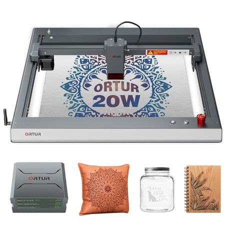 Ortur Laser Master 3 20000mW with Air Assist Laser Engraving Machine, Support APP Control Laser Engraver, Higher Power Laser Cutter for Wood Leather, Black Acrylic & Metal Engraver, Class 4 Ortur
