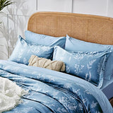 Kozyhvn Floral Comforter Set Full Blue, Cute Flower Bed in a Bag Full Boho 7 Pieces, Soft Fluffy Bedding Sets with Comforter, Sheets, Pillowcases & Shams, All Season Kozyhvn