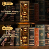 CRIOLPO Book Nook Kits for Adults - Book Nook Kit Bookshelf Decor DIY Miniature House Kit for Bookshelf - Craft Kits for Adults Booknook Model Kits Tiny House Arts and Crafts