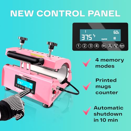 Tumbler Heat Press Machine Craft Hero (Pink) for 11oz, 15oz,16oz, 20oz, 30oz Sublimation Blanks Tumblers, Glass/Ceramic Mug, Coffee Cup with Sublimation Paper/Heat Tape CRAFT HERO