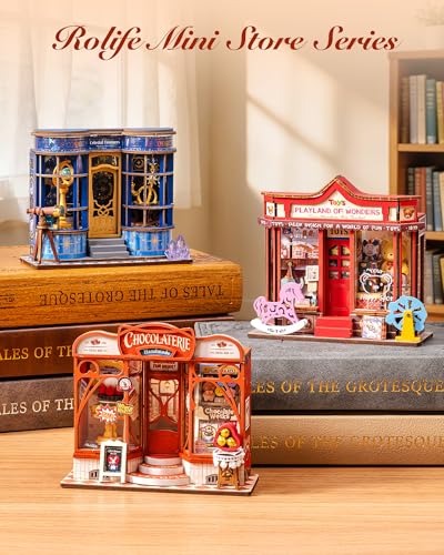 Rolife DIY Miniature House Kit 1:32 Chocolate Shop Diorama Dollhouse Tiny House Model Building Set, Hobby Crafts for Adults Gifts for Him Her