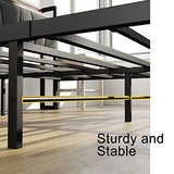 LIKIMIO Vintage Brown and Grey Queen Bed Frame with Storage Headboard and Charging Station LIKIMIO