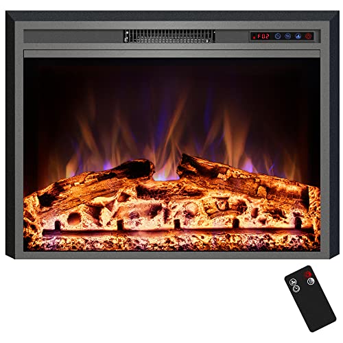 Kentsky Electric Fireplace, 25" Electric Fireplace Inserts, Recessed Fireplace Heater with Remote Control, Adjustable Flame Colors, Timer&Overheating Protection, 750/1500W Kentsky