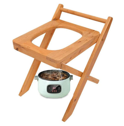AMGBYMGB Foldable Yoni Steam Seat,Wooden Steaming Seat with Four Legs,Yoni Steamer Chair,Three-Dimensional Toilet,Bathroom Antiskid Shower Stool,Steaming Chair V Steam at Home Kit 15.7“H,No Steamer