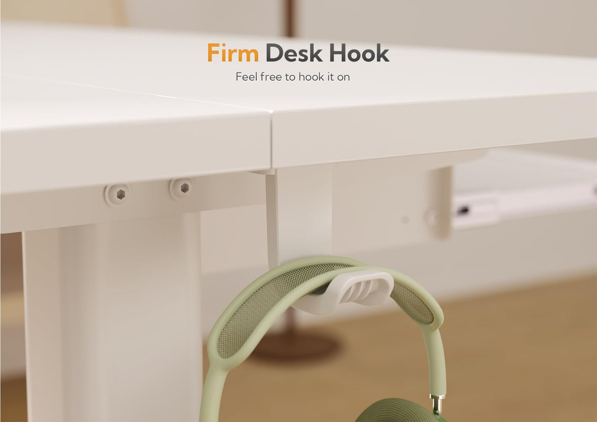 Claiks Standing Desk with Keyboard Tray, Electric Standing Desk Adjustable Height, 48x24 Inches Sit Stand up Desk with Splice Board, Raising Desk for Home Office, White Claiks