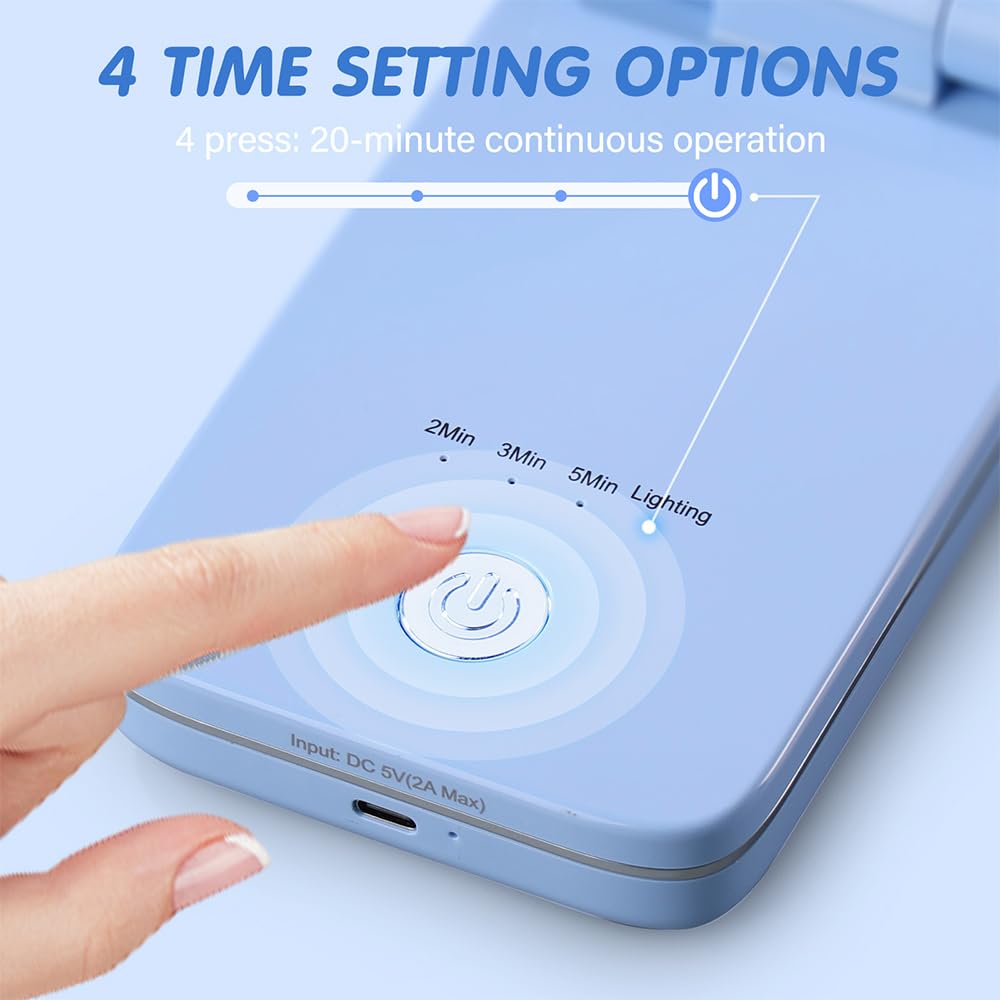 LET'S RESIN Rechargeable UV Light, Foldable&Height Adjustable UV Light for Resin with Large Curing Area, 4H Battery Life 20min Continuous UV Curing Light for Resin Molds, Jewelry Making, DIY Craft LET'S RESIN