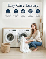 LANE LINEN Eco Friendly 100% Organic Cotton Queen Sheet Set, Soft & Comfy Fully Elasticized 15" Deep Pocket Bed Sheets, Low Pill Naturally Cooling Machine Wash Sábanas Queen- White Bed Sheets LANE LINEN