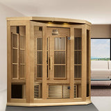 DYNAMIC SAUNAS Maxxus MX-K356-01 Elite 3-Person Corner Near Zero EMF (Under 2 MG) FAR Infrared Sauna, (Canadian Hemlock) Curb Side Delivery DYNAMIC SAUNAS