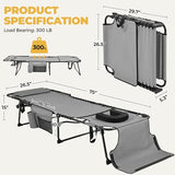 Yaheetech 26.4" Tanning Chair with Face Hole, Adjustable 5-Position Folding Chaise Lounge Chairs, Outdoor Lounge Chairs for Lawn, Beach, Patio, Gray