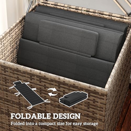 Outsunny Outdoor Lounge Chair Cushion Set of 2, 80" x 26" UPF50+ 230gsm Olefin and 25D High-Density Foam, Foldable Patio Chaise Lounge Cushion Set, Fade Resistant for Lawn Pool, Black