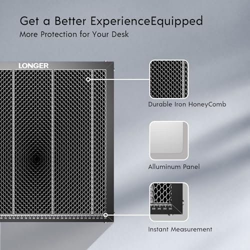 Longer Honeycomb Working Table, 15.7"x 15.7"x 0.86" Honeycomb Working Bed for CO2 or Diode Laser Engraver Cutting Machine, Fast Heat Dissipation with Aluminum Plate for Table-Protecting - WoodArtSupply