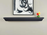 MANTELSDIRECT 72 Inch Floating Fireplace Mantel Wood Shelf in Black - Colton from Mantels Direct | Wooden Rustic Wall Shelf Perfect for Décor and Electric Fireplaces MANTELSDIRECT