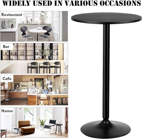 ERGOMASTER Two-in-one Adjustable Height Bar Tables – 24 inch Round Cocktail Table with Sturdy Metal Base, 120 lbs Capacity, 40"/22" Two Convertible Height for Living Room,Restaurant Bistro ERGOMASTER