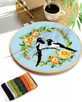 TINDTOP Embroidery Kit for Beginners Adult, Bird Embroidery Kit for Beginners Include Embroidery Cloth Hoops Threads for Craft Lover Hand Stitch with Embroidery Skill Techniques