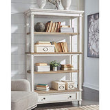 Signature Design by Ashley Realyn French Country 75" Bookcase with Drawer, Chipped White Signature Design by Ashley