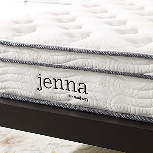 Modway Jenna 8” Innerspring and Memory Foam Twin Mattress With Individually Encased Coils, White Modway