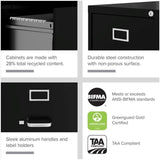 Pemberly Row 4 Drawers 52" Vertical Black Metal Filing Cabinet Lockable Pre-Assembled Stationary Letter Size for Home, Office Pemberly Row