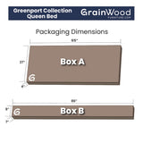 Grain Wood Furniture Greenport Solid Wood Platform Bed, Queen Size, Brushed Driftwood Grain Wood Furniture