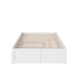 AFI Concord Queen Size Platform Bed with Footboard & Twin XL Trundle in White AFI