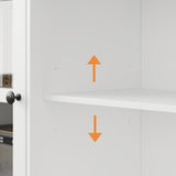 ROMSHINE Wall Unit Entertainment Center, TV Wall Units for Living Room with Storage, 102" W Large Farmhouse TV Stand with Glass Doors, Ajustable Bookshelf & Bridge for Bedroom, White ROMSHINE