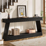 Tribesigns 70.9 Inch Long Console Table for Entryway, 2-Tier Farmhouse Entryway Table with Storage, Narrow Sofa Table Behind The Couch, Wood Accent Table for Hallway, Living Room, Foyer, Black Tribesigns