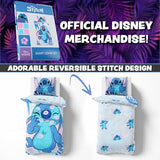 Disney Stitch Duvet Cover and Pillowcase Set, Single or Double Size, Bedroom Accessories for Kids Teens (Blue Stitch Single) Disney
