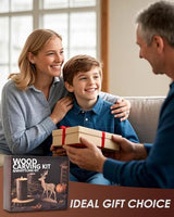 Wood Carving Kit Whittling Kit: Deluxe Wood Carving Tools Set with Leather Case Wood Carving Knife Widdle Kit - Woodworking Gift Kit with Basswood Blocks Hobby for Adults Kids Beginners Bluvizo