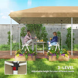 Outsunny 10' x 20' Pop Up Canopy Tent with Netting, Heavy Duty Instant Sun Shelter, Large Tents for Parties with Carry Bag for Outdoor, Garden, Patio, Beige Outsunny
