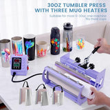 Whubefy Heat Press 15x15 inch 8 in 1 with 30OZ Tumbler Press, Slide Out 360° Swing Away Digital Shirt Press Machine, Industrial-Quality Heat Transfer Sublimation for T-Shirt/Tumbler/Mug/Hat/Cap/Plate Whubefy