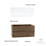 Royal Imports Wooden Flower Pot Planter, Decorative Wood Vase with plastic liner, Toilet Tank Tissue Paper Storage Basket for Bathroom Countertop Box, Kitchen Windowsill Mail Organizer, 8x4x4, Brown Royal Imports