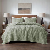 WDCOZY Sage Green Quilt King Size Bedding Sets with Pillow Shams, Lightweight Soft Bedspread Coverlet, Quilted Blanket Thin Comforter Bed Cover, All Season Spring Summer, 3 Pieces, 104x90 inches WDCOZY