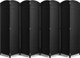 Sorbus 8-Panel Black Room Divider with Double Hinged Panels, 6 ft Tall Folding Privacy Screen Sorbus