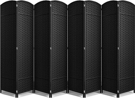 Sorbus 8-Panel Black Room Divider with Double Hinged Panels, 6 ft Tall Folding Privacy Screen Sorbus