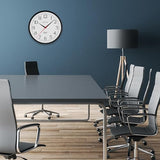 Bulova Precision Connect Wall Clock C5000, 12.5", Black and White Bulova