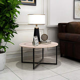 Round Coffee Table Sofa Table Kitchen Dining Tables Modern Leisure Tea Table Office Conference Pedestal Desk White HOMERECOMMEND