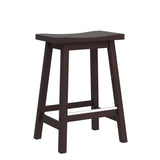 PayLessHere Bar Stools Set of 2 for Kitchen Counter Solid Wooden Saddle Stools 24-Inch Height Home Furniture Barstool, Brown PayLessHere