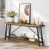 Tribesigns 70.9 Inches Extra Long Sofa Table Behind Couch, Industrial Entry Console Table for Hallway, Entryway & Living Room, Rustic Brown Tribesigns