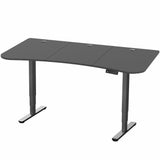 VIVO Electric 63 x 32 inch Standing Desk Workstation, Dual Motor Memory Controller Height Adjustment, 2B Series, Black Top Black Frame, DESK-KIT-2B1B VIVO