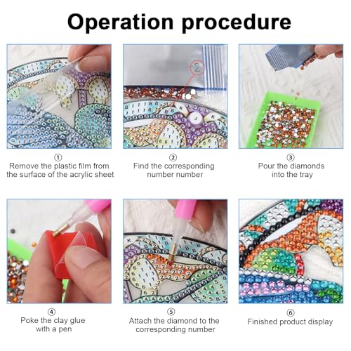 JISHSHAY Diamond Painting Hanging Unicorn Diamond Art Pendant Flower Gem Art Wind Chimes Gem Painting Hanging Pendant Mosaic Kits for Adults Windchimes Embroidery Kit Suncatchers Sun Catchers JISHSHAY