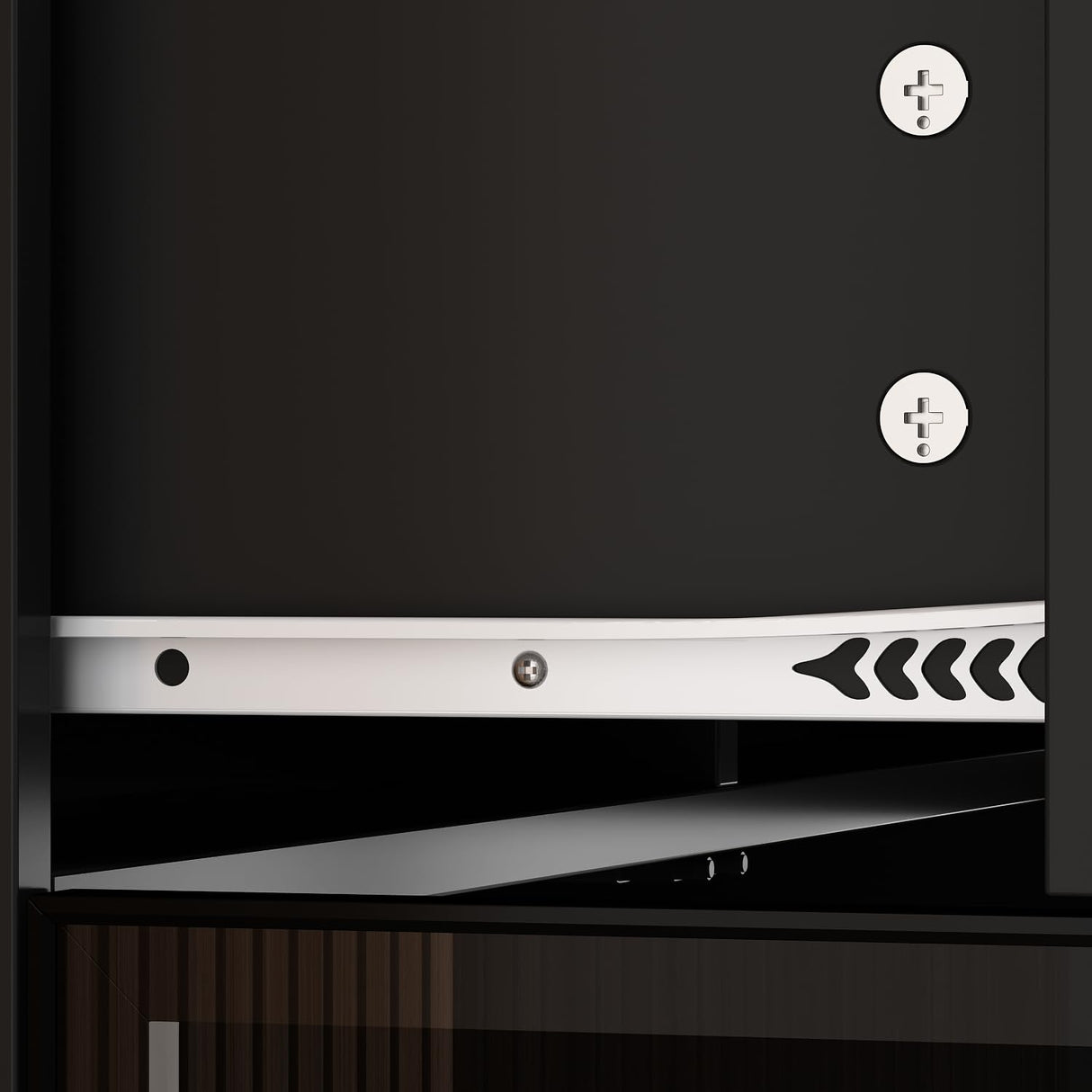 Homsee Black Bookcase with LED Lights, Storage Shelves, Drawers, and 6 Glass Doors for Home Office and Living Room Homsee