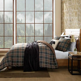 Eddie Bauer - Queen Comforter Set, Soft & Smooth Printed Bedding with Solid Reverse, 3 Piece Bed Set with Matching Pillowcases (Huntley Plaid Brown) Eddie Bauer