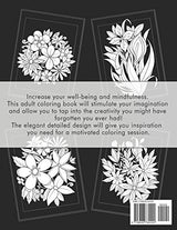 Adults Coloring Book - Stress-Relieving Flower Designs: Elegant Flower Patterns for Adult Coloring and Relaxation (Black Background) Majosta