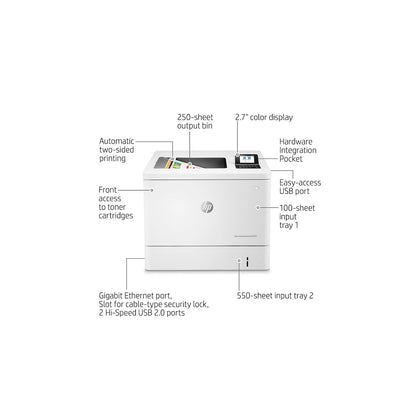 HP Color LaserJet Enterprise M554dn Duplex Printer (7ZU81A),White