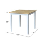 IC International Concepts Wood Table, Dining Height, White/Natural IC International Concepts