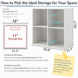 HOMES: INSIDE + OUT Apexa 4 Cube Storage Organizer Shelves, Stackable Wood Bookcase Fits Cubby Bins for Organization, Dorm Teen Room Decor & Home Office, Black HOMES: INSIDE + OUT