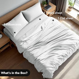 Deconovo Queen Sheet Set–4Piece Brushed Microfiber Bedding with Deep 16 inch Pocket,Soft & Long-Lasting Sheets,All‑Around Elastic Fitted,Machine Washable–1 Flat,1 Fitted,2 Pillowcases,White Deconovo