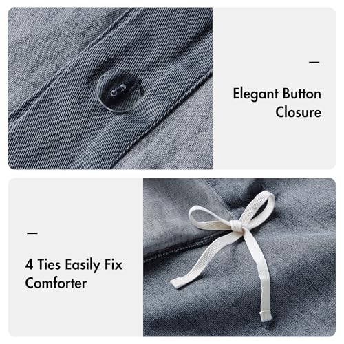Woolrich King Duvet Cover Set Cotton Stone Washed, Oversized Duvet Cover for King Size Bed, All Season Soft King Size Bedding Cover, McKenzie, King/Cal King Blue 3 Piece Woolrich John Rich & Bros.