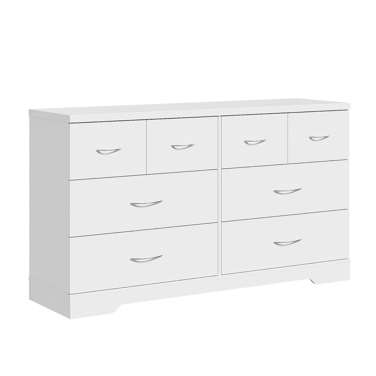 FansaFurn 8 Drawer Dresser, 55" Wide Chest of Drawers with Large Metal Handle, Modern Wood Drawer Organizer for Bedroom, Living Room, Hallway, Closet, White FansaFurn