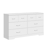 FansaFurn 8 Drawer Dresser, 55" Wide Chest of Drawers with Large Metal Handle, Modern Wood Drawer Organizer for Bedroom, Living Room, Hallway, Closet, White FansaFurn