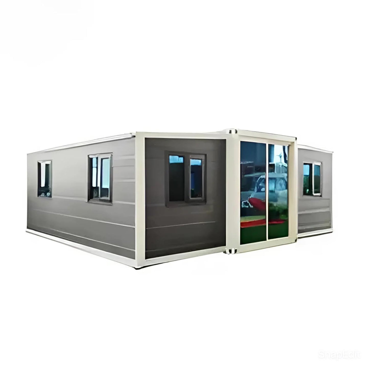 Expandable Prefab Mobile House, 40ft (L11400*W6460*H2500) 77sqm, 3 Bedrooms, Kitchen, Living Room, Bathroom, Shower Area, Steel Frame, House,Hotel, Office, Shop, Villa, Warehouse, Workshop - WoodArtSupply